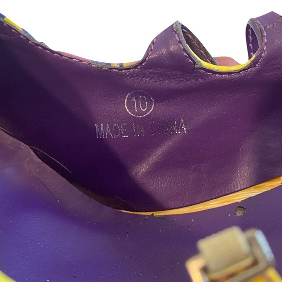 NWOTB — ACRYLICANA — FUNKY TECHNO COLOR, PURPLE STRAPPY PUMPS, Size 10 - Picture 10 of 12